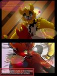  &lt;3 absurd_res animatronic anthro bear bed blush bow_tie canine comic dialogues digital_media_(artwork) duo fangs five_nights_at_freddy&#039;s fox foxy_(fnaf) fur golden_freddy_(fnaf) half-closed_eyes hi_res hiyoko hook love machine male male/male mammal pirate red_fur robot ship smile vehicle video_games wood yellow_fur 
