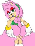  amy_rose anthro anus big_butt butt female hedgehog hi_res looking_at_viewer looking_back mammal pink_body pussy simple_background smile solo sonic_(series) spread_butt spreading twindrills 