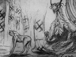  creepy drawing equine feral fur hi_res mammal monochrome monster swastika traditional_media_(artwork) 