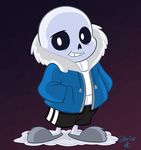  2016 animated_skeleton bone clothing looking_at_viewer male sans_(undertale) sibsy skeleton solo undead undertale video_games 