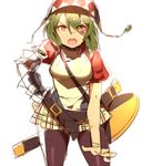  anpolly armor cowboy_shot green_hair open_mouth sekaiju_no_meikyuu shield short_hair simple_background sketch solo sword swordsman_(sekaiju_4) weapon 