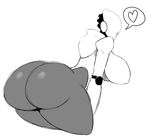  &lt;3 big_breasts big_butt breasts butt female greyscale haydee huge_breasts huge_butt machine monochrome not_furry robot solo speech_bubble sssonic2 