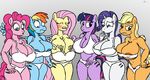 2015 anthro anthrofied applejack_(mlp) areola big_breasts blue_feathers blue_fur blush bra breasts cleavage clothed clothing earth_pony equine feathered_wings feathers female fluttershy_(mlp) friendship_is_magic fur group gunpowdergreentea hair horn horse huge_breasts mammal multicolored_hair my_little_pony nipple_bulge nipple_slip panties pegasus pinkie_pie_(mlp) pony purple_feathers purple_fur purple_hair rainbow_dash_(mlp) rainbow_hair rarity_(mlp) twilight_sparkle_(mlp) two_tone_hair underwear unicorn winged_unicorn wings 