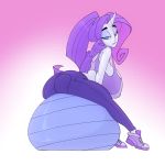  alternate_species big_breasts big_butt bigdad blue_eyes bra breasts butt clothed clothing equine female friendship_is_magic fully_clothed horn human humanized looking_at_viewer mammal my_little_pony ponytail rarity_(mlp) solo sports_bra underwear unicorn yoga_ball yoga_pants 