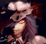  bow character_name dark fang glowing glowing_eye hair_over_one_eye hat hat_bow mob_cap nurupo_(abooon) remilia_scarlet solo touhou 
