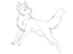  alpha_channel ambiguous_gender canine fur horn mammal monochrome simple_background solo terryburrs transparent_background wolf 
