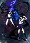  bikini_top black_rock_shooter black_rock_shooter_(character) kuroi_mato seifuku silver_sirius sword 