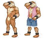  2016 abs anthro armpits beard body_hair chest_hair clothed clothing facial_hair jewelry kingdomheartskeeper kingdomxathers looking_at_viewer male mammal mature_male monkey muscular muscular_male necklace nintendo nipples open_shirt pecs pig plaid pok&eacute;mon pok&eacute;morph porcine primate primeape shorts solo video_games 
