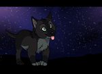  animated canine feral fur male mammal night_sky smile solo terryburrs tongue tongue_out 