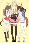  animal_ears artist_request bell black_legwear blonde_hair braid brown_eyes brown_hair bunny_ears butterfly_wings cat_ears china_dress chinese_clothes dog_ears dress elbow_gloves elin_(tera) frilled_skirt frills gloves high_heels horns jingle_bell kneehighs legs long_hair multiple_girls open_mouth paw_gloves paws ponytail school_uniform shirt shoes short_dress skirt sleeveless sleeveless_dress smile sweater_vest tail tera_online thigh_gap thighhighs twin_braids twintails vest wings zettai_ryouiki 
