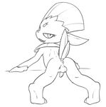 anthro anus backsack balls black_and_white butt evil_face inviting leaning leaning_forward line_art looking_at_viewer looking_back monochrome nintendo penis perineum pok&eacute;mon presenting presenting_hindquarters raised_tail tapering_penis video_games vulapa weavile 