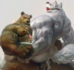  abs anal anal_penetration animal_genitalia anthro balls bdsm bear belly biceps big_biceps big_muscles black_nose brown_eyes brown_fur butt canine cum cum_everywhere cum_in_ass cum_inside cum_on_arm cum_on_balls cum_on_butt cum_on_chest cum_on_face cum_on_self cum_on_stomach dog duo erection front_view fur green_eyes grizzly_bear hi_res humanoid_penis male male/male mammal manly mature_male messy muscular muscular_male nipples nude orgasm partially_retracted_foreskin pecs penetration penis pose precum relaxing sex simple_background sitting size_difference sleez smaller_male spread_legs spreading tongue tongue_out uncut vein veiny_penis white_background white_fur 