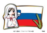  1girl black_hair blue_eyes flag head_scarf murakami_senami slovenia 