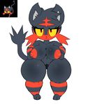  anthro big_breasts big_butt breasts butt feline female kirbot12 litten mammal nintendo pok&eacute;mon pussy red_eyes short_stack simple_background thick_thighs video_games white_background yellow_sclera 