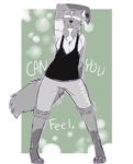  anthro blindfold canine clothed clothing english_text female mammal solo terryburrs text 