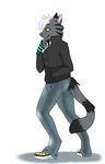  anthro clothed clothing feline female mammal simple_background smile solo standing striped_tail stripes terryburrs white_background 
