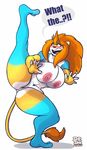  2016 anthro areola big_breasts breasts erect_nipples feline female huge_breasts lion lionalliance mammal navel nipples pussy solo 