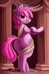  2016 anus berry_punch_(mlp) butt cutie_mark dimfann dock earth_pony equine female friendship_is_magic fur hair hooves horse looking_at_viewer mammal my_little_pony pillar pony pussy solo 