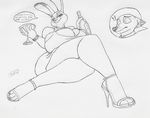  2016 anthro big_breasts breasts canine cleavage clothed clothing disney duo english_text female fox huge_breasts judy_hopps krocialblack lagomorph male mammal nick_wilde rabbit smile text zootopia 