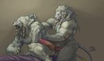  anal anthro balls erection feline jiandou league_of_legends lion male male/male mammal penis rengar_(lol) video_games white_lion 