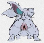  anus big_clitoris butt clitoris female feral looking_at_viewer mammal nidoran nidoran♀ nintendo pencil_(artwork) pok&eacute;mon presenting presenting_pussy pussy python13rp simple_background solo traditional_media_(artwork) video_games white_background yaroul 