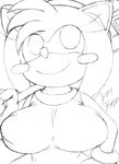  amy_rose big_breasts blush blush_sticker breasts clothing dress erected_nipples female hammer happy hedgehog huge_breasts ilovecosmo looking_up mammal monochrome semi-anthro sketch smile sonic_(series) text tools traditional_media_(artwork) video_games voluptuous young 