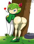  &lt;3 anus bent_over big_butt blush bottomless butt clothed clothing cosmo_the_seedrian el_shaka female flora_fauna hi_res humanoid looking_at_viewer looking_back nobody147 plant presenting presenting_hindquarters pussy solo sonic_(series) sonic_x 