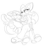  2016 anthro bat big_breasts breasts canine cleavage clothed clothing duo fan_character female fox kiss_mark male mammal polarplunge rouge_the_bat smile sonic_(series) 