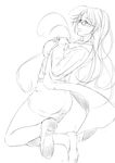  glasses greyscale highres long_hair monochrome niwatazumi original simple_background sketch solo white_background 