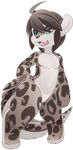  alpha_channel ambiguous_gender anthro black_hair blue_eyes feline fur hair hand_on_hip hi_res leopard mammal nude open_mouth rudragon smile spots spotted_fur 