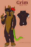  anthro canine male mammal model_sheet multi_head orthus rduskyy simple_background snake_tail solo tongue tongue_out 