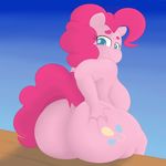  2016 anthro anthrofied big_breasts big_butt breasts butt cutie_mark dock earth_pony equine eyelashes female friendship_is_magic hair hi_res holding_butt horse huge_butt mammal matitas my_little_pony nude pinkie_pie_(mlp) pony sitting smile solo 