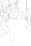 arms_up bra greyscale highres long_hair monochrome navel niwatazumi original out-of-frame_censoring sketch solo underwear 