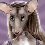  big_eyes brown_hair clothed clothing fur girly green_eyes grey_fur hair headshot_portrait icon kjorteo long_hair mammal portrait rat rodent sad snout theowlette whiskers 
