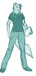  2014 blue_theme canine clip_board clothed clothing collie dog footwear male mammal monochrome pose scientist shoes sketch solo speed_paint standing tag_wip theowlette uniform 