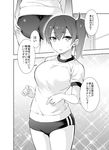  ass buruma gym_uniform ijima_yuu kaga_(kancolle) kantai_collection monochrome 