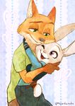  2016 anthro canine disney female fox fur judy_hopps lagomorph male mammal monmokamoko nick_wilde rabbit red_fox zootopia 