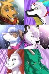  ambiguous_gender anthro canine dragon feral fur horn looking_at_viewer male mammal open_mouth smile snow terryburrs tongue tongue_out 