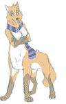  anthro breasts canine crossed_arms featureless_breasts female fox mammal scarf simple_background smile solo taur terryburrs white_background 