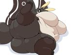  arthropod belly big_belly big_breasts big_butt black_fur breasts butt female fur hand_on_stomach insect jonasii legs_up looking_at_viewer moth obese overweight reclining simple_background solo spread_legs spreading thick_thighs white_belly white_fur wings yosioka_san 