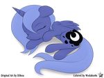  2016 cub cutie_mark dshou equine female friendship_is_magic horn mammal my_little_pony princess_luna_(mlp) sleeping smile solo winged_unicorn wings wodahseht young 