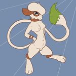  anthro barefoot black_eyes breasts brown_fur erect_nipples female front_view fur looking_at_viewer mammal navel nintendo nipples nude open_mouth paint pok&eacute;mon posexe pussy simple_background smeargle solo standing tongue tongue_out two-tone_fur video_games white_fur 