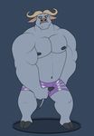  animated biceps bovine buffalo bulge chief_bogo dancing disney finger_lick looking_at_viewer male mammal mature_male muscular nipples pecs zootopia 