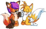  2016 absurd_res alpha_channel anthro balls canine duo erection fan_character fox hi_res male mammal miles_prower nude penis senshion sonic_(series) uncut 