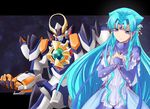  blue_hair circlet dczero granteed hands_on_own_chest long_hair mecha purple_eyes shana-mia_eterna_fura super_robot_wars super_robot_wars_judgement super_robot_wars_og_moon_dwellers very_long_hair 