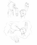  angry anthro canine disney duo female fox fur jack_savage judy_hopps kissing lagomorph male male/male mammal monochrome nick_wilde rabbit simple_background tggeko zootopia 