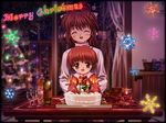  cake candle christmas christmas_tree clannad food furukawa_nagisa multiple_girls mutsuki_(moonknives) okazaki_ushio pastry 