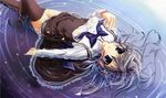  akane-iro_ni_somaru_saka highres izumi_tsubasu katagiri_yuuhi school_uniform see-through solo thighhighs water wet wet_clothes 