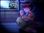  christmas_tree clannad closed_eyes dango_daikazoku mutsuki_(moonknives) okazaki_ushio pajamas praying solo 