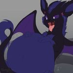  2016 ambiguous_gender dragon eeveelution fak&eacute;mon fur furred_dragon gaping_mouth nintendo nummynumz open_mouth pok&eacute;mon purple_eyes reyna_kelor ryuleon solo tongue tongue_out video_games vore 